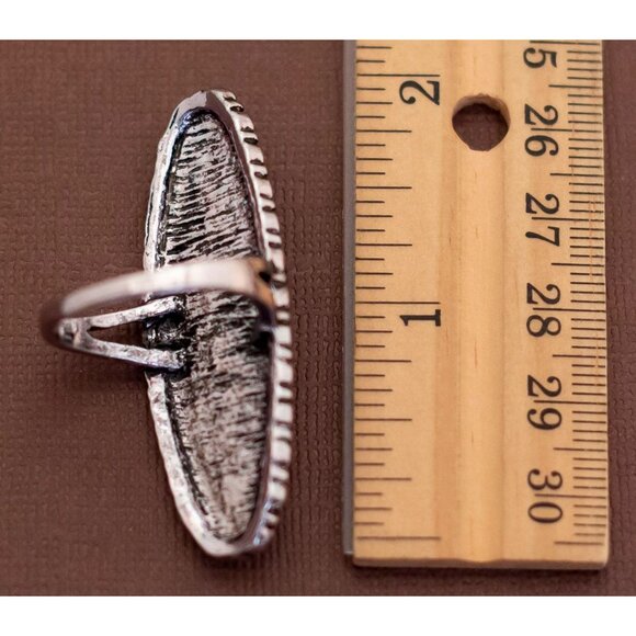 Vintage Sharp Black Oval Ring Size 10 - U6 - Picture 3 of 3